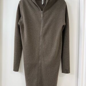 Miilla Olive Brown Zip-Up Sweater Dress